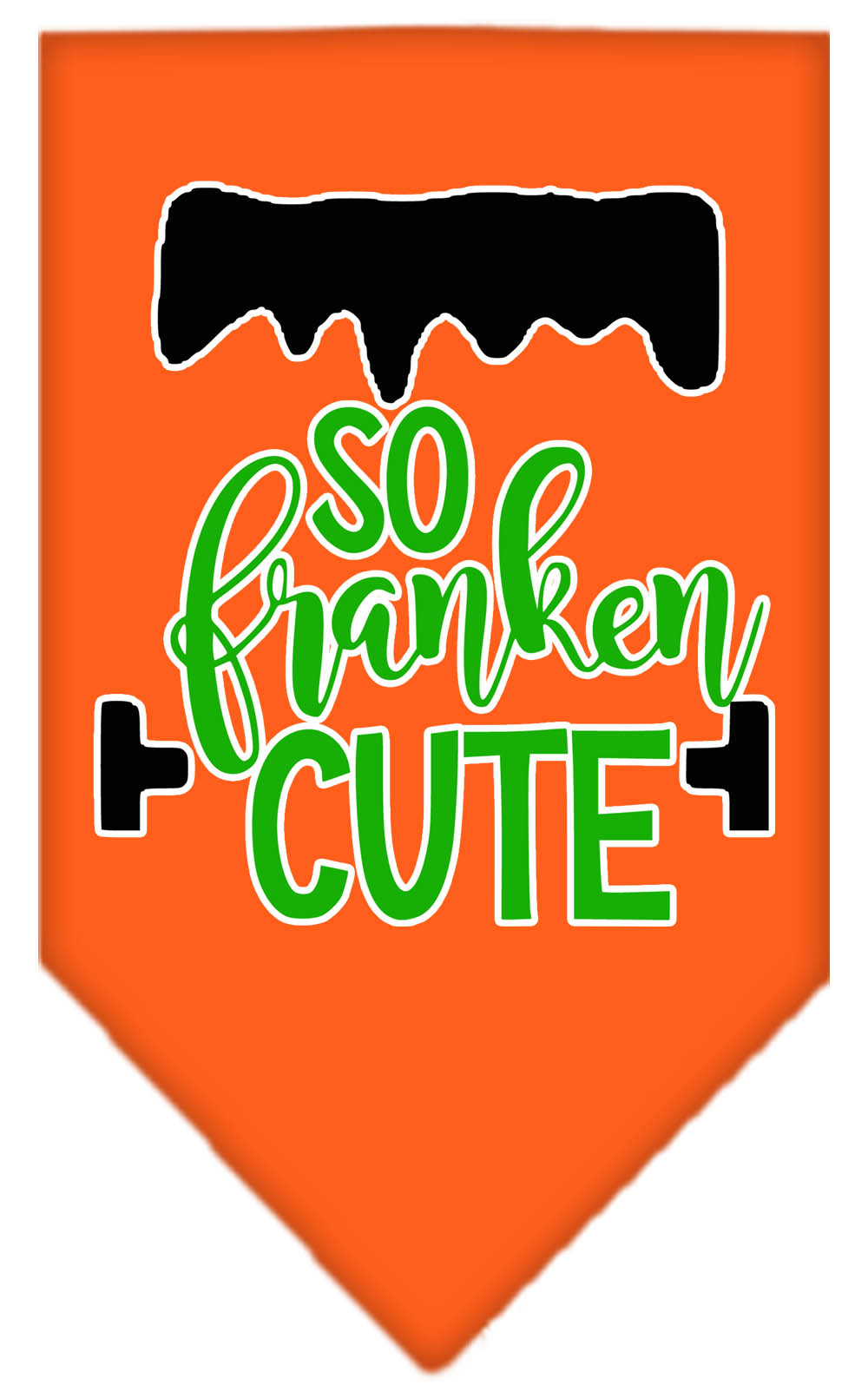 So Franken Cute Screen Print Bandana Orange Large